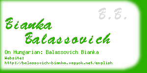 bianka balassovich business card